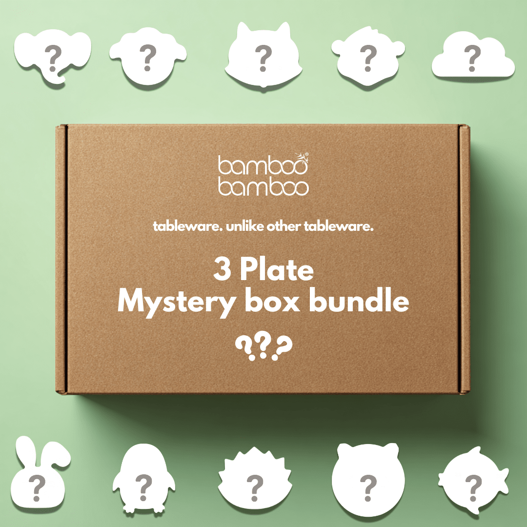 Mystery Plate Box – 3 Bamboo Suction Plates bamboo bamboo