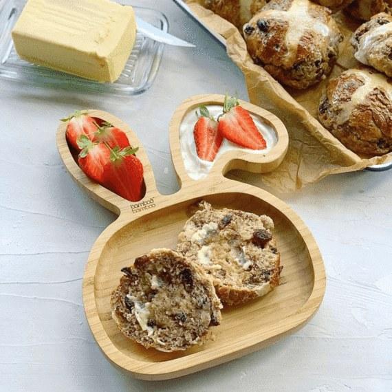 Bamboo Little Bunny Suction Plate Feeding Products bamboo bamboo