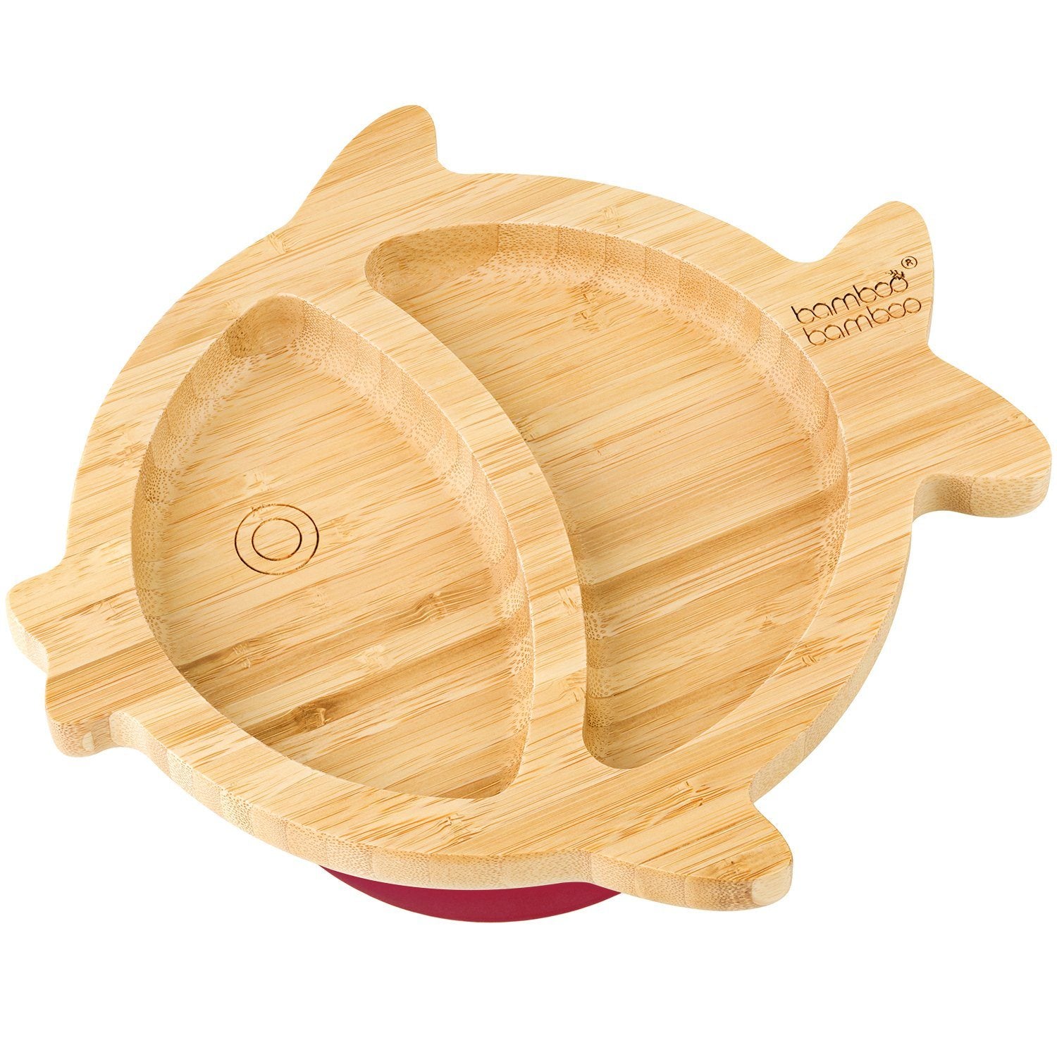 Bamboo Little Fish Suction Plate Baby Product bamboo bamboo Cherry
