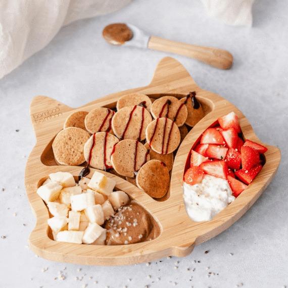 Bamboo Fox Plate Suction Plate Feeding Products bamboo bamboo