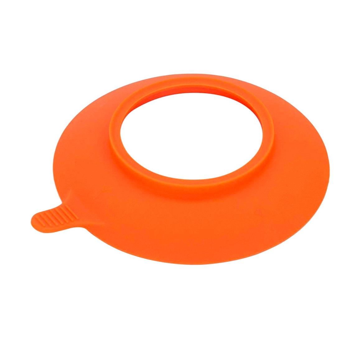 Plate Silicone Suction Rings bamboo bamboo Orange