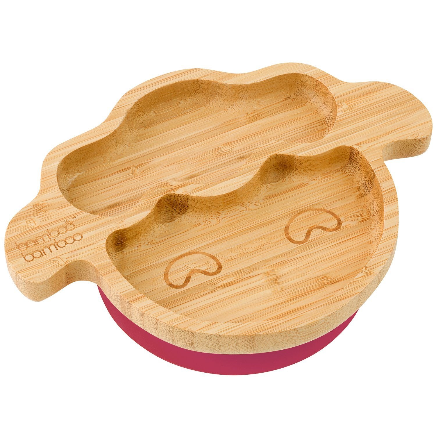 Bamboo Little Lamb Suction Plate Feeding Products bamboo bamboo Cherry