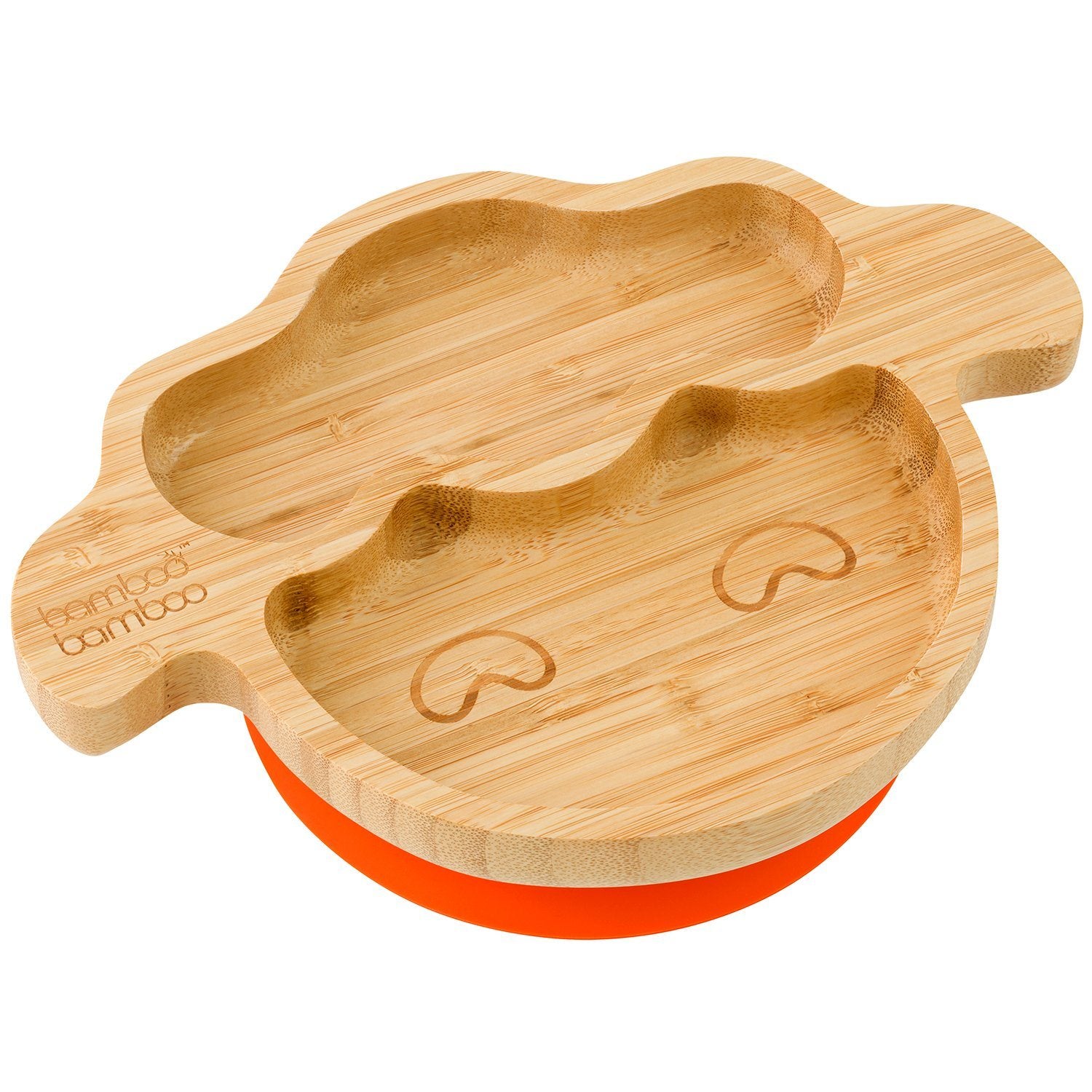 Bamboo Little Lamb Suction Plate Feeding Products bamboo bamboo Orange