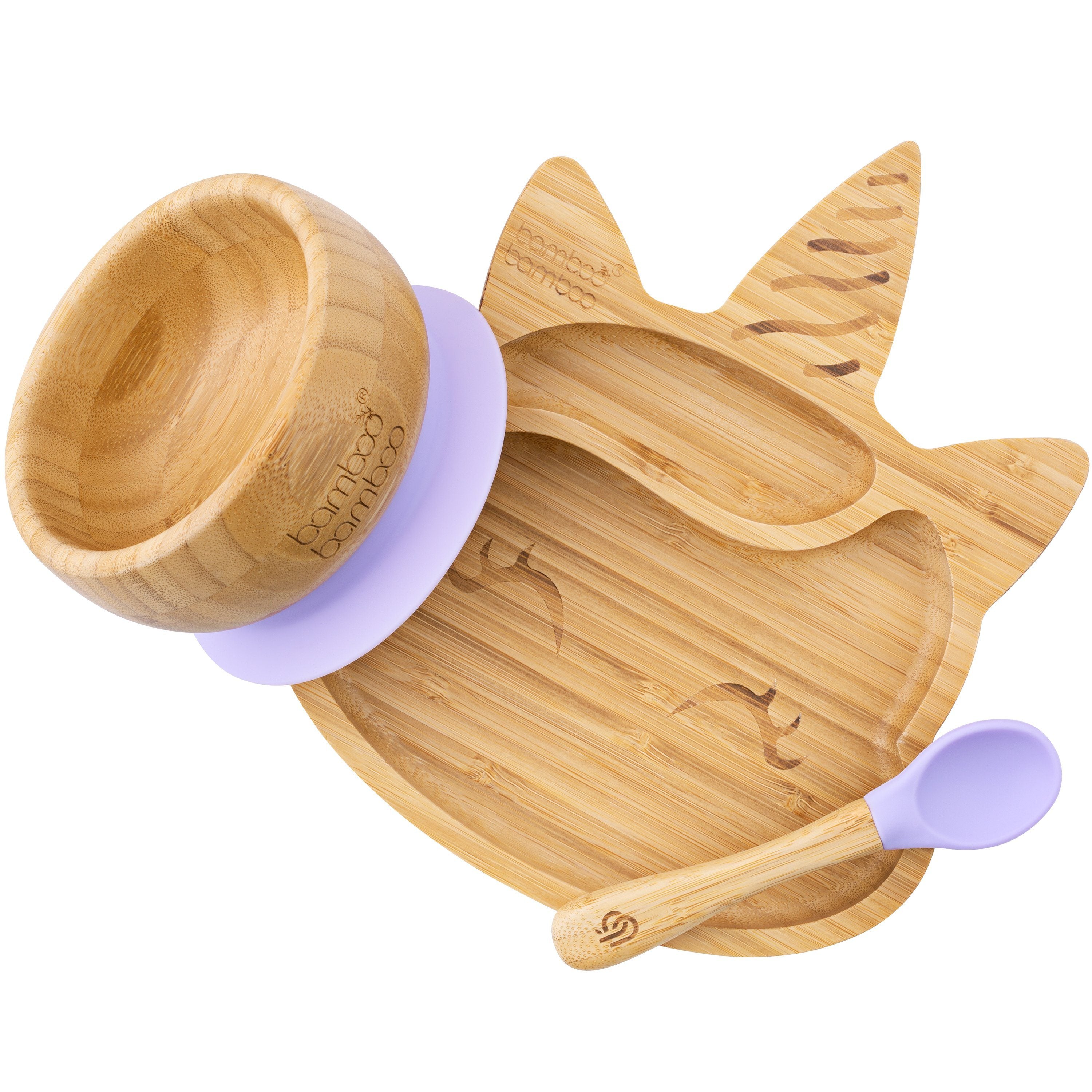 Unicorn Plate and Bowl Bundle Gift Set bamboo bamboo Unicorn