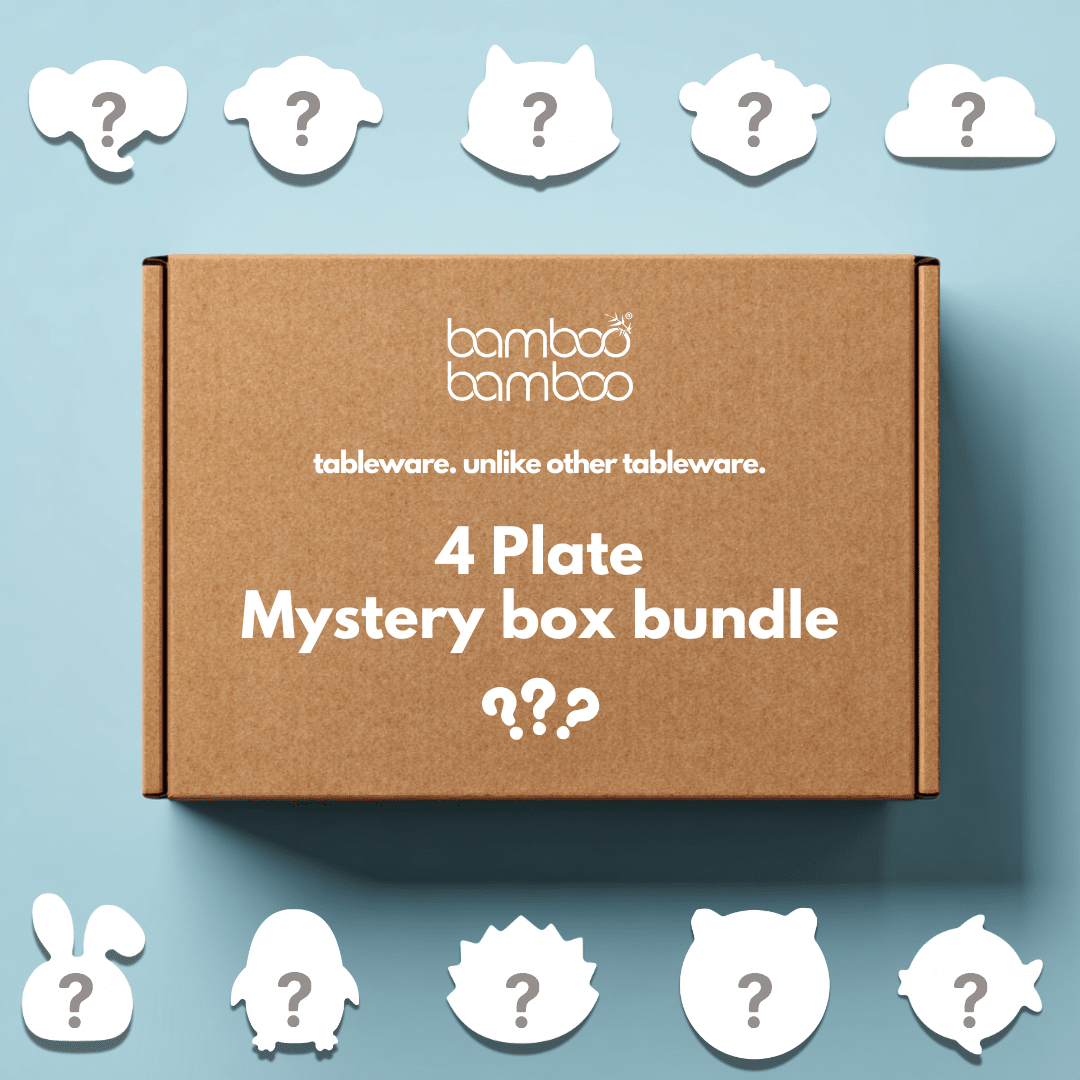 Mystery Plate Box – 4 Bamboo Suction Plates bamboo bamboo 