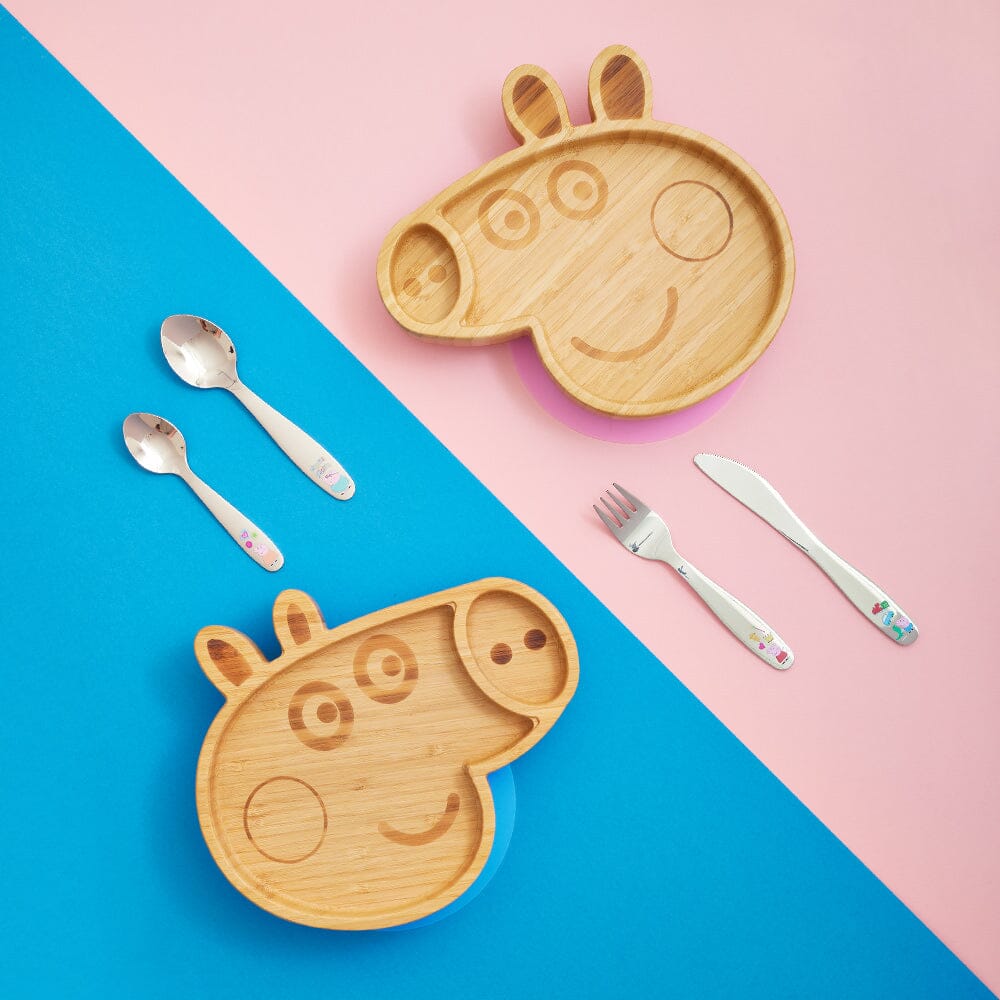 Complete Peppa Pig Bowl, Plate, Cup, and Cutlery Set bamboo bamboo 