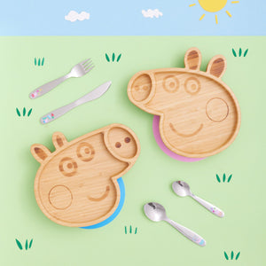 Complete Peppa Pig Bowl, Plate, Cup, and Cutlery Set bamboo bamboo 