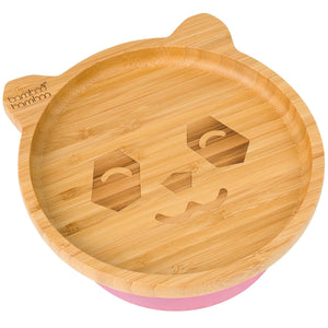 Bamboo Big Panda Suction Plate Feeding Products bamboo bamboo Pink 