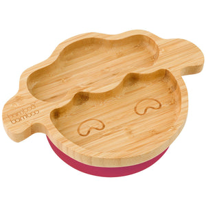 Bamboo Little Lamb Suction Plate Feeding Products bamboo bamboo Cherry 