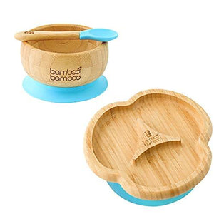 Taste Plate and Bowl Bundle Gift Set bamboo bamboo Blue 